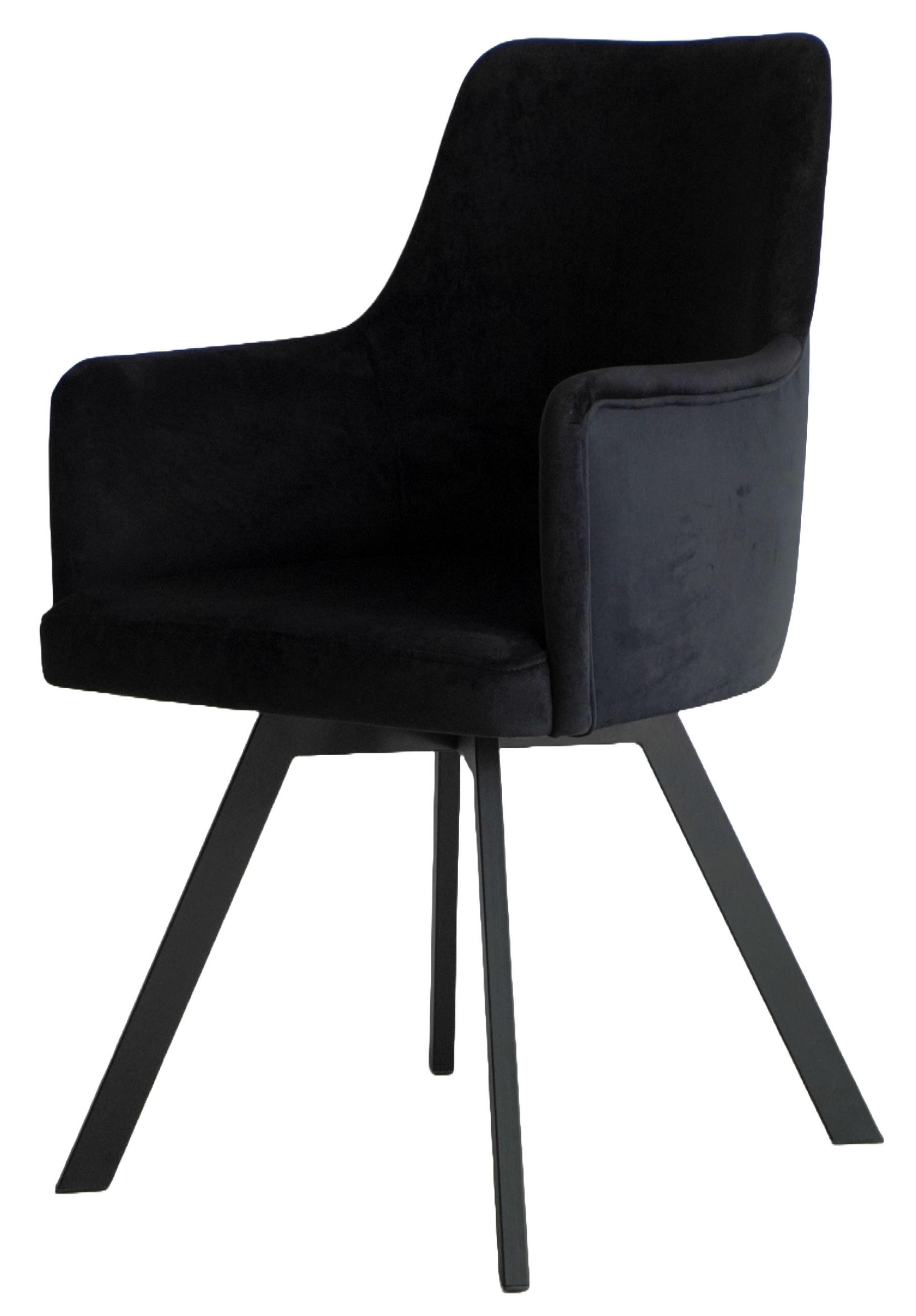 ARMLEHNENSTUHL Sello schwarz mit T-Fuß drehbar - Schwarz, Textil/Metall (55/90/58cm) - INKA furniture