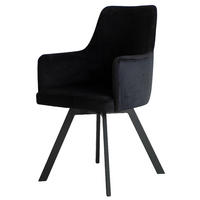 ARMLEHNENSTUHL Sello schwarz mit T-Fuß drehbar - Schwarz, Textil/Metall (55/90/58cm) - INKA furniture