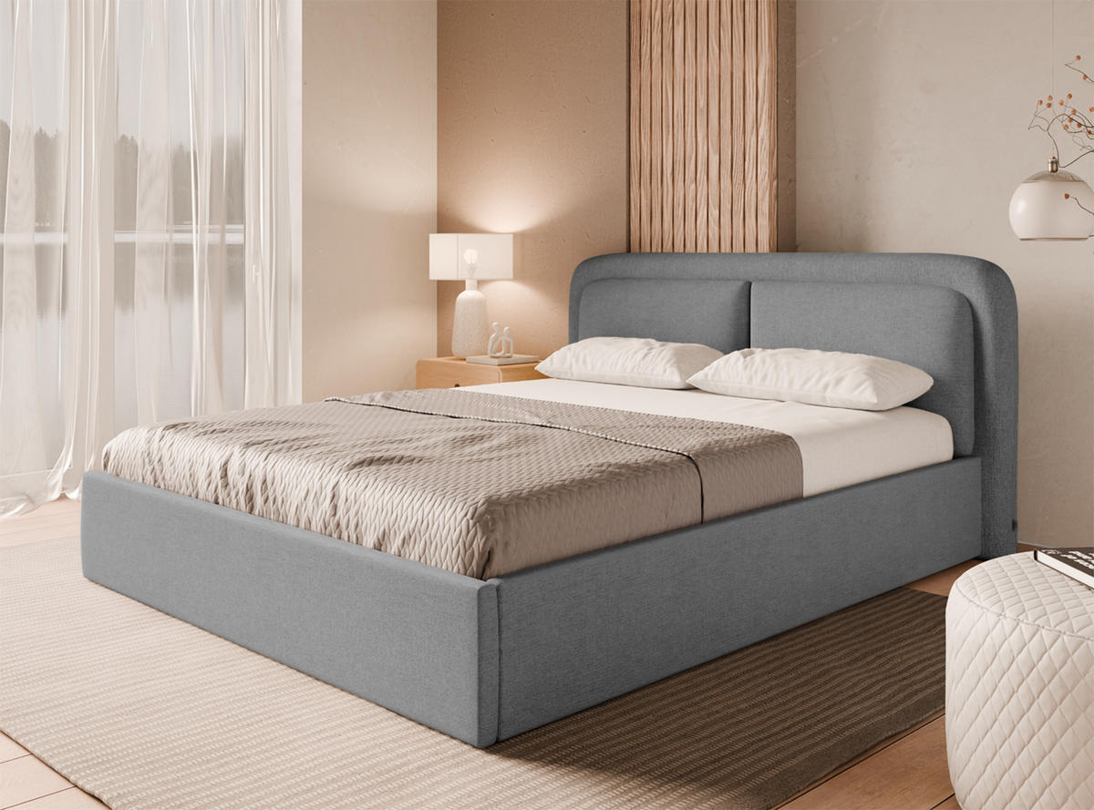 POLSTERBETT Skalo 140x200 cm, Dunkelgrau - Dunkelgrau, Textil (140/200cm) - Fedve