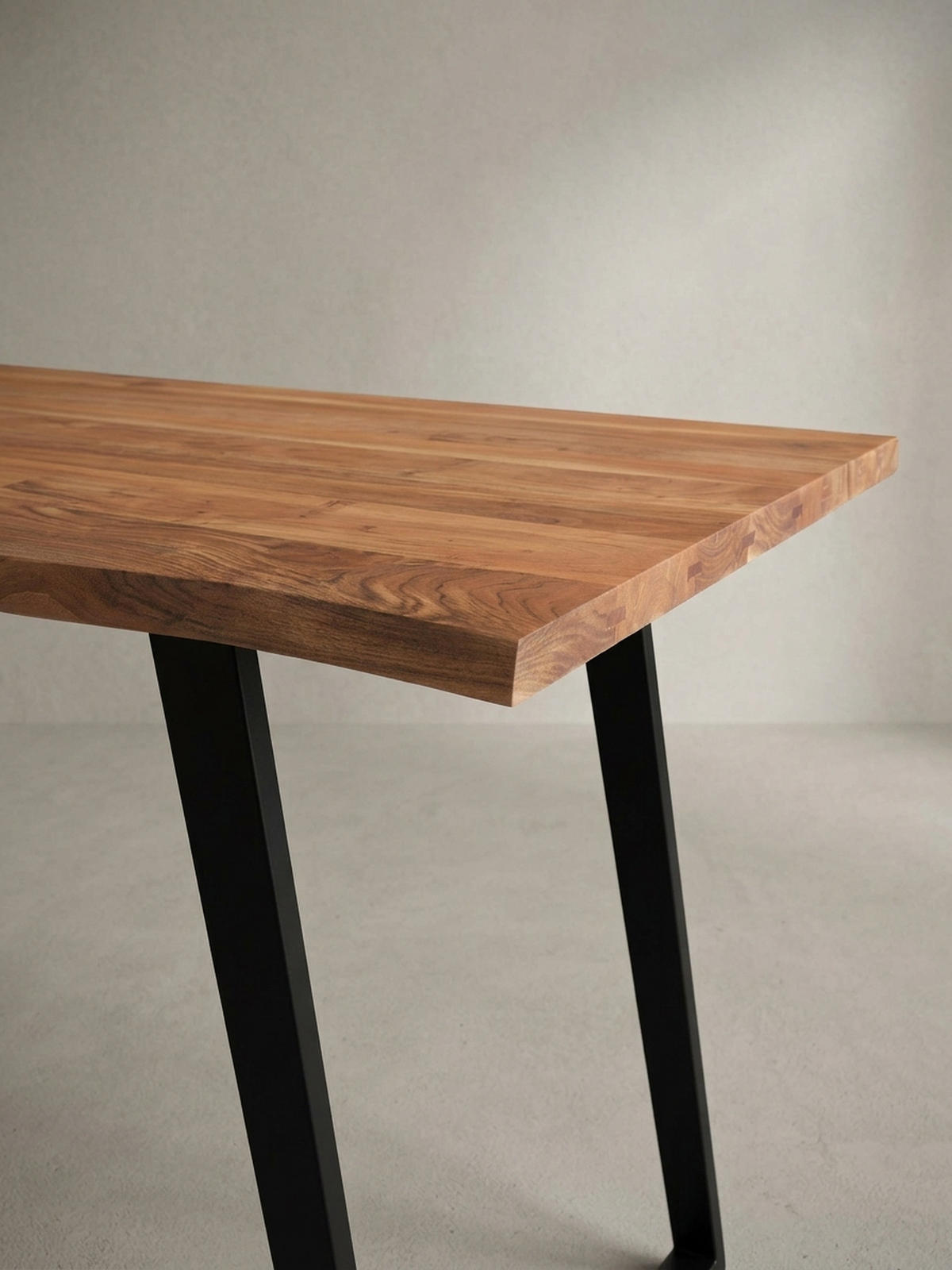 SCHREIBTISCH Massivholz Baumkante U-Gestell Handarbeit ATOLL, Goldbraun-Schwarz 140x80x76 cm - Schwarz/Braun, Holz/Metall (80/140/76cm) - KADIMA DESIGN