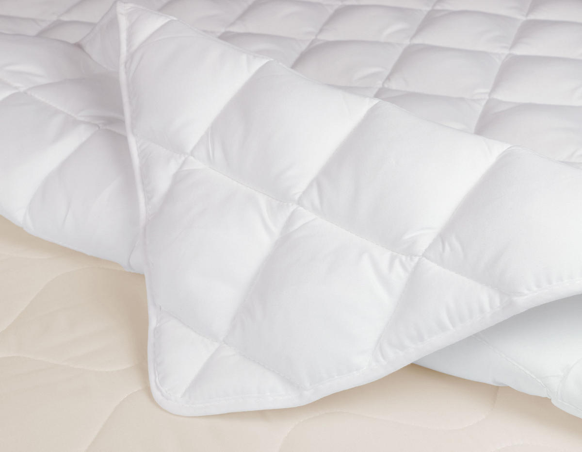 MATRATZENAUFLAGE, 200x200 cm, 100% Polyester, Weiß - Weiß, Textil (200/200cm) - Zollner