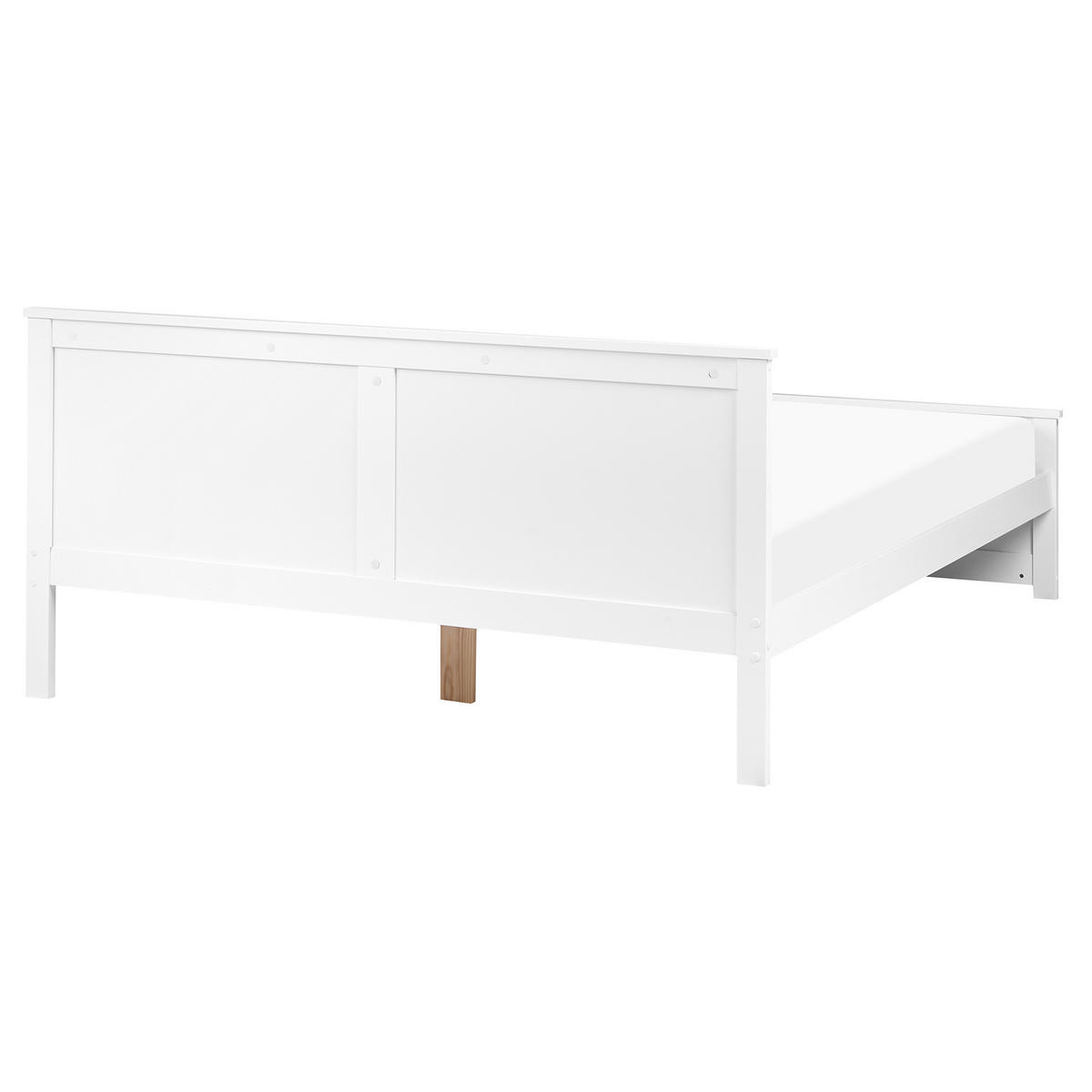 BETT mit Lattenrost 160/200 Kiefernholz Weiß Sabran - Weiß, Holz (160/200cm) - Beliani