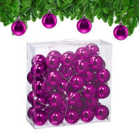 50XWEIHNACHTSKUGELN - Pink, Kunststoff (6/7/6cm) - Relaxdays