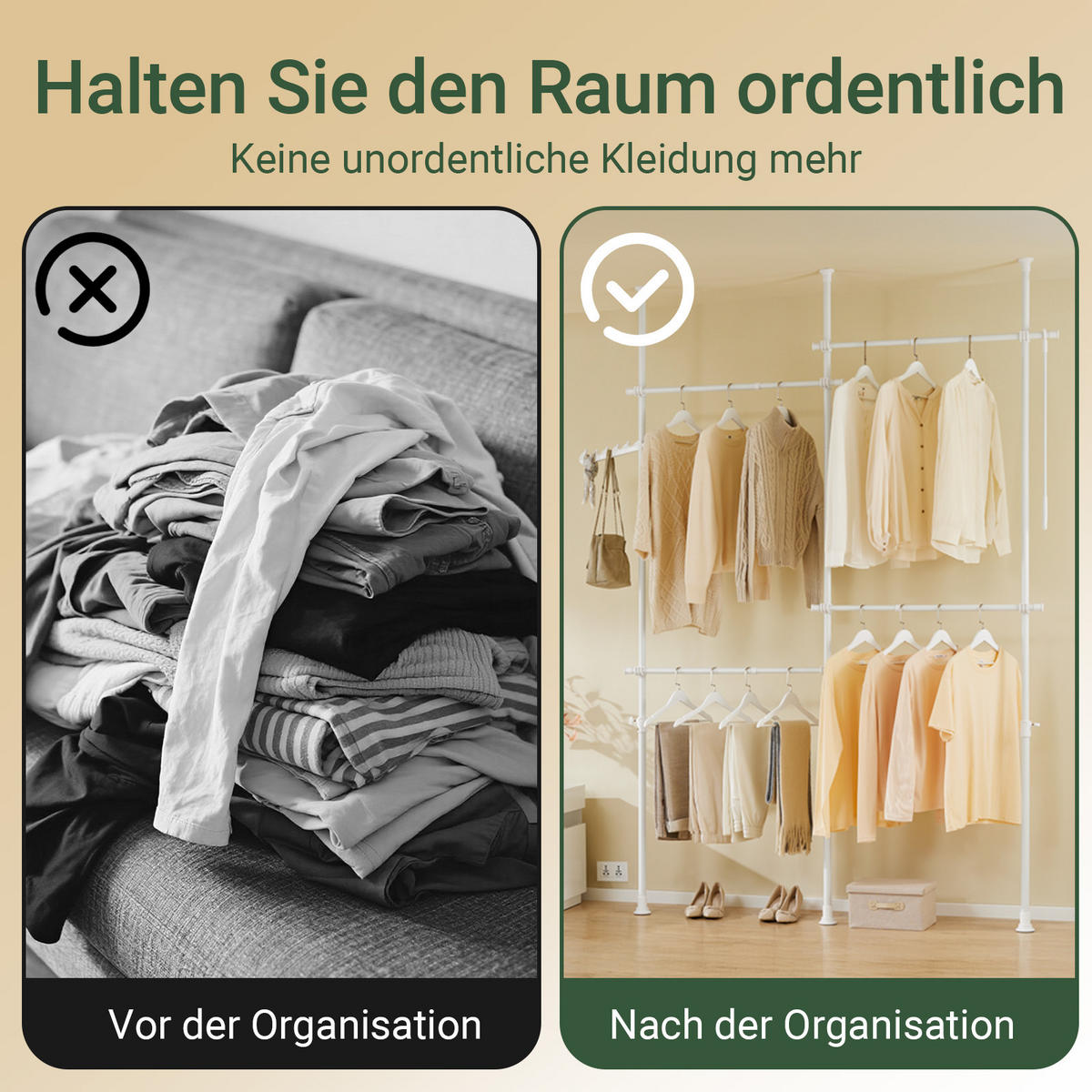 TELESKOP KLEIDERSTÄNDER Weiß - Weiß, Kunststoff (226/285/3cm) - SoBuy