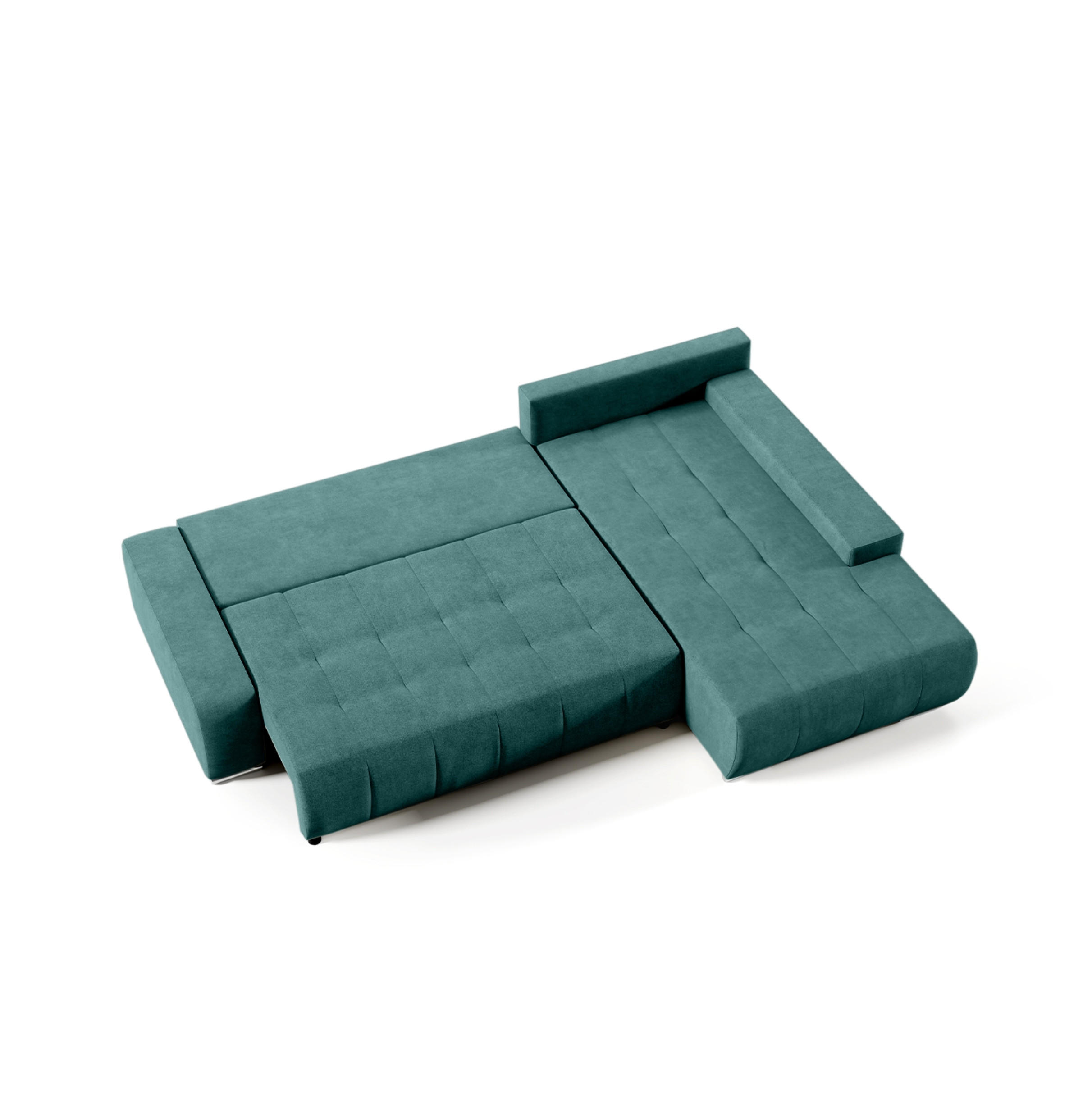 ECKSOFA mit Schlaffunktion Dhaka L, Flaschengrün - Grün, Textil (185/265cm) - Fedve