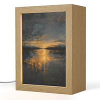 TISCHLEUCHTE Goldene Reflexion auf dem Wasser 15x20 cm - Beere, Holzwerkstoff (8/15/20cm) - OnlyWow