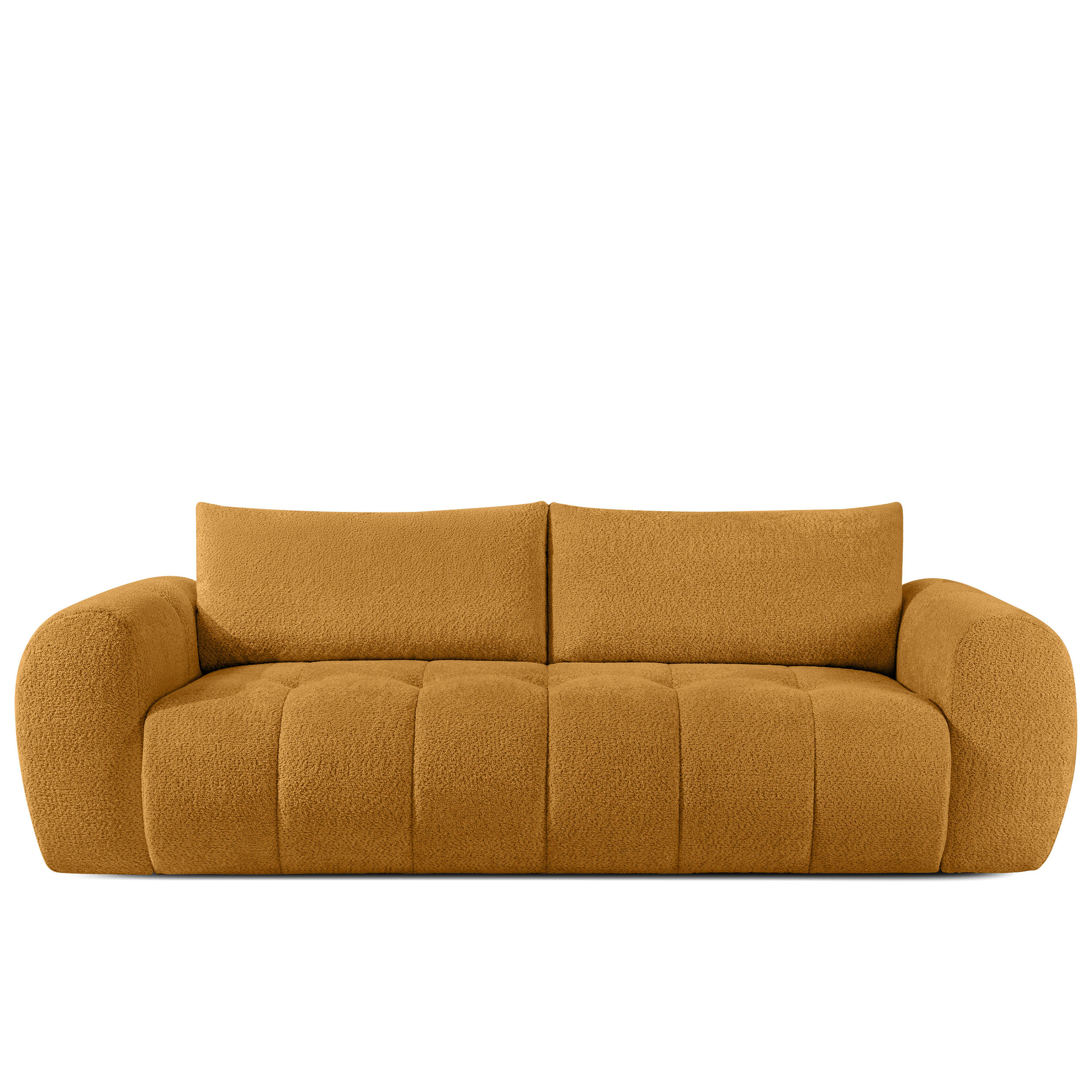 EINZELSOFA LIRA, Honigfarben, Bouclé - Honig, Holz/Holzwerkstoff (256/84/112cm) - KONSIMO®