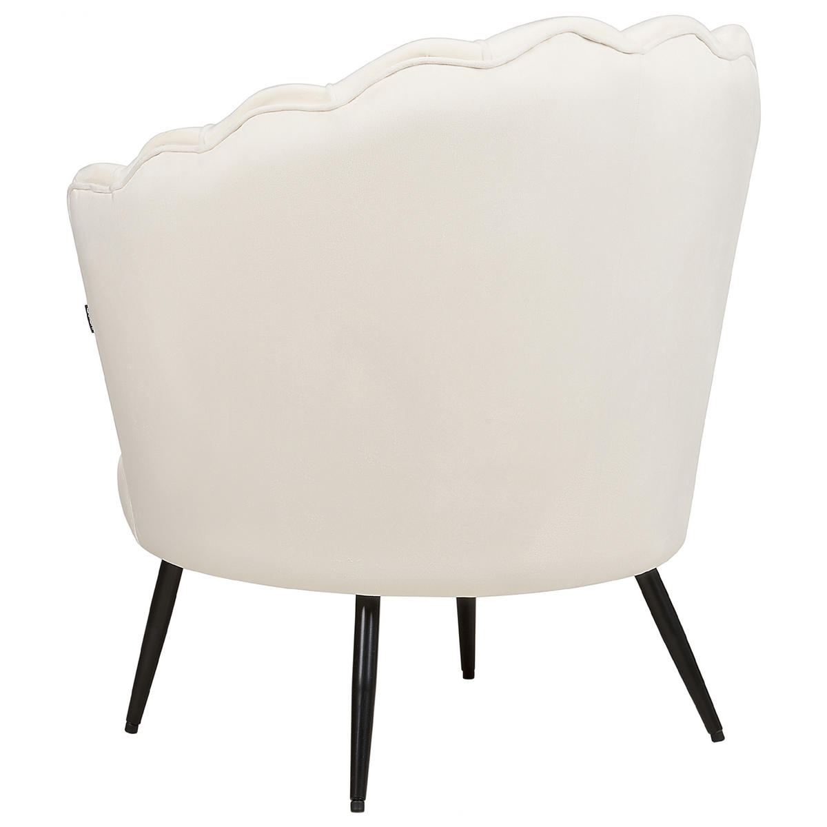 SESSEL Samtstoff Cremeweiß Lovikka - Schwarz/Weiß, Textil (79/85/77cm) - Beliani