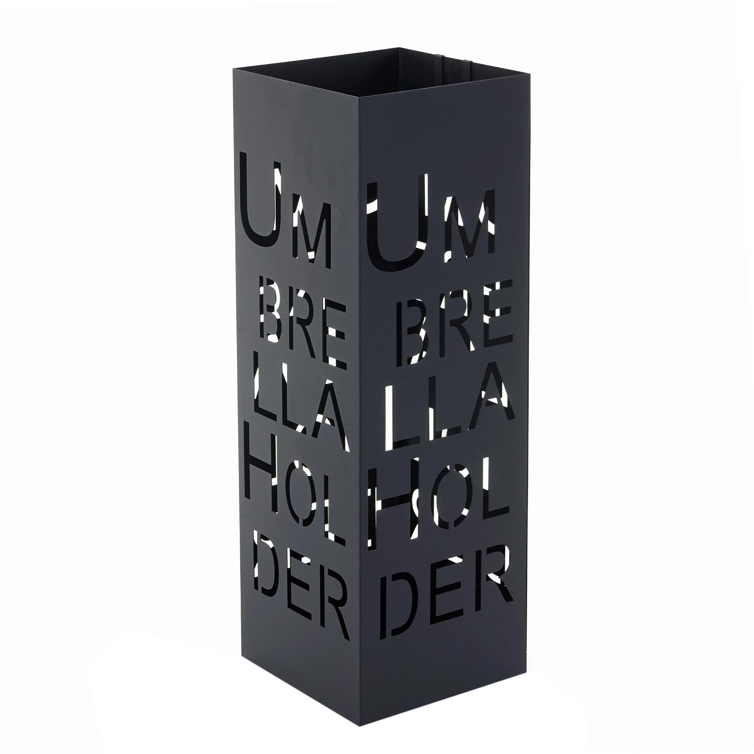 SCHIRMSTÄNDER SCHRIFT Schwarz - Schwarz, Metall (18/55/18cm) - MCW