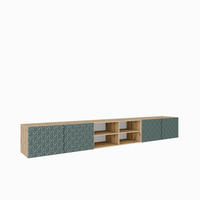 TV-SCHRANK Cali IV 300 cm, viertürig, artisan, grün - Eiche Artisan/Olivgrün, Kunststoff (300/41/40cm) - Margaret Hadas24