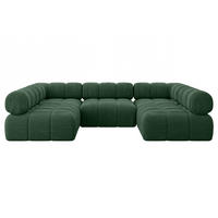 WOHNLANDSCHAFT modulares Sofa Garvo-U1 - 285x190x70 cm Grün Cord - Grün, Holzwerkstoff/Textil (285/70/190cm) - ALTDECOR