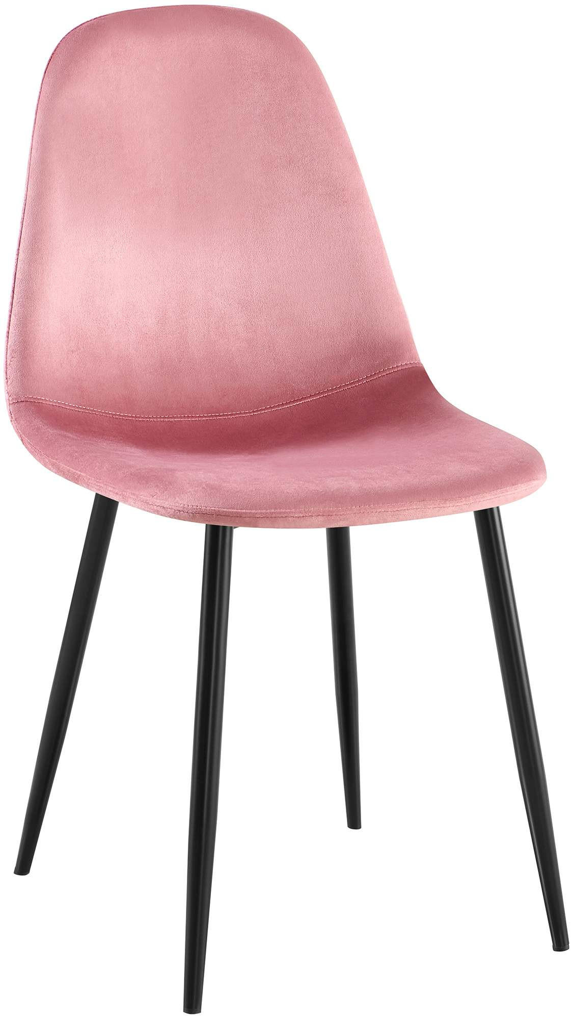STUHL Samt Pink - Pink/Schwarz, Textil/Metall (44/88/51cm) - CLP