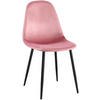 STUHL Samt Pink - Pink/Schwarz, Textil/Metall (44/88/51cm) - CLP