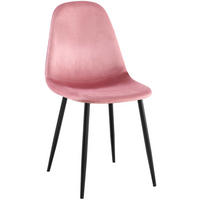 STUHL Samt Pink - Pink/Schwarz, Textil/Metall (44/88/51cm) - CLP