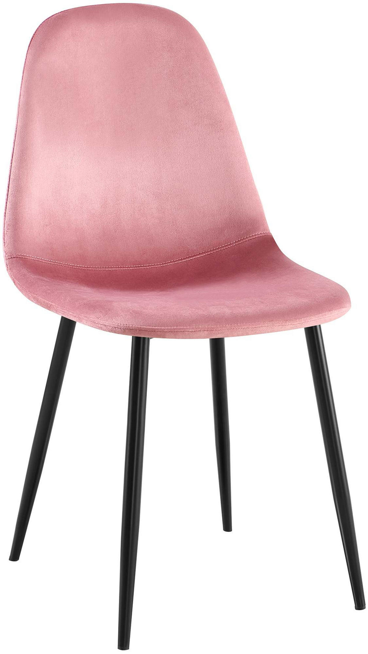 STUHL Samt Pink - Pink/Schwarz, Textil/Metall (44/88/51cm) - CLP
