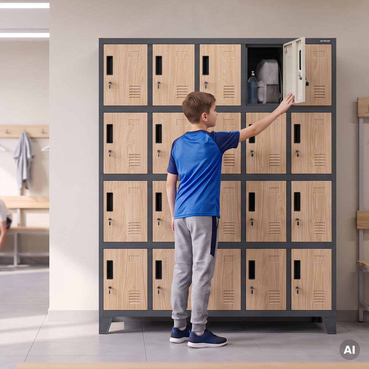 ARBEITSSCHUTZ-SPINDSCHRANK ROBERT 172x136x45 cm - Anthrazit/Sonoma Eiche, Metall (136/172/45cm) - Jan Nowak