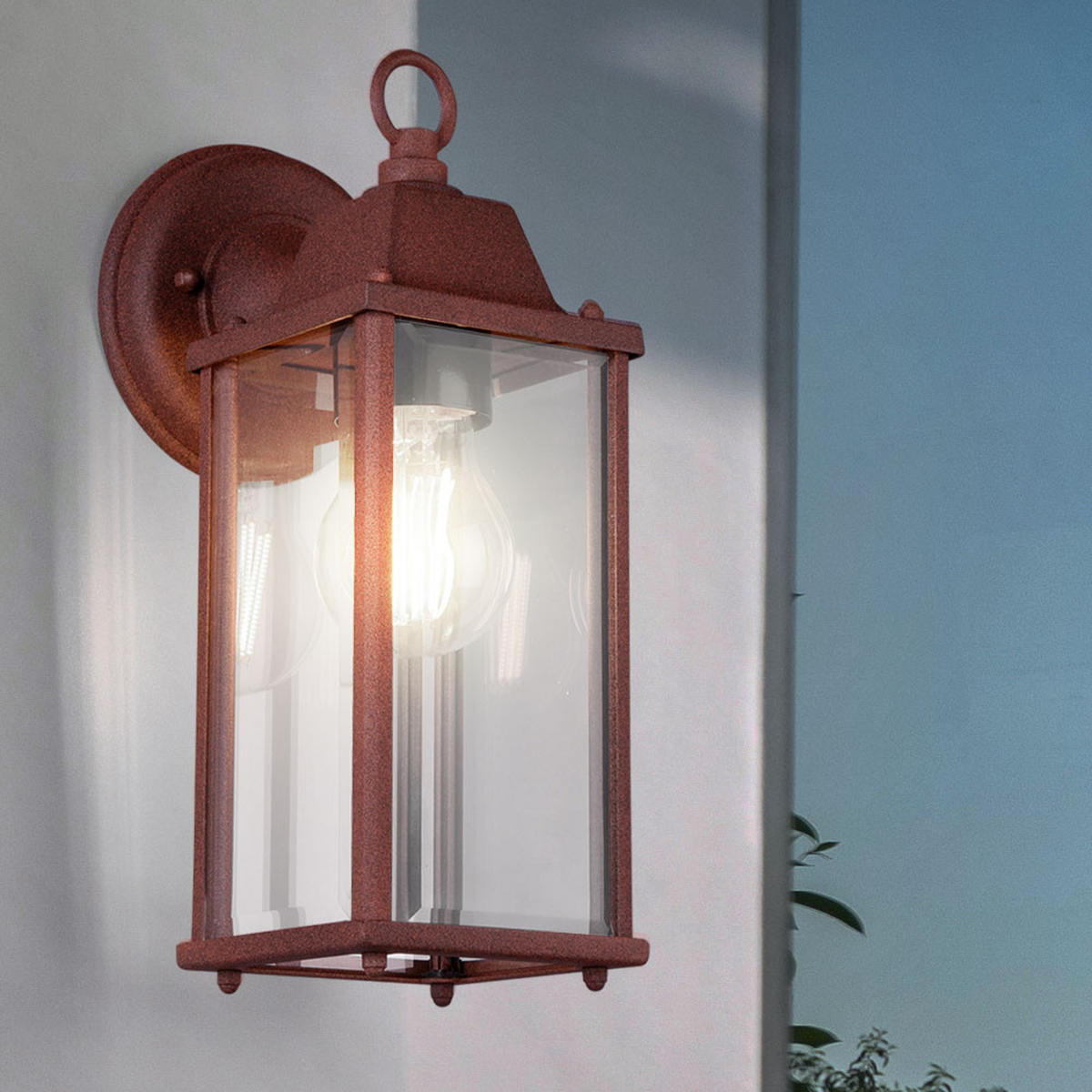 LED WANDLEUCHTE OLONA Rostfarben Braun - Braun, Glas (14.5/11/29cm)