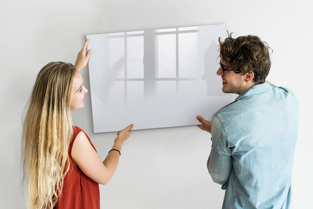 MAGNETTAFEL 100x70 Weiß schwarzer Marker - Weiß, Glas (100/0.4/70cm) - TULUP