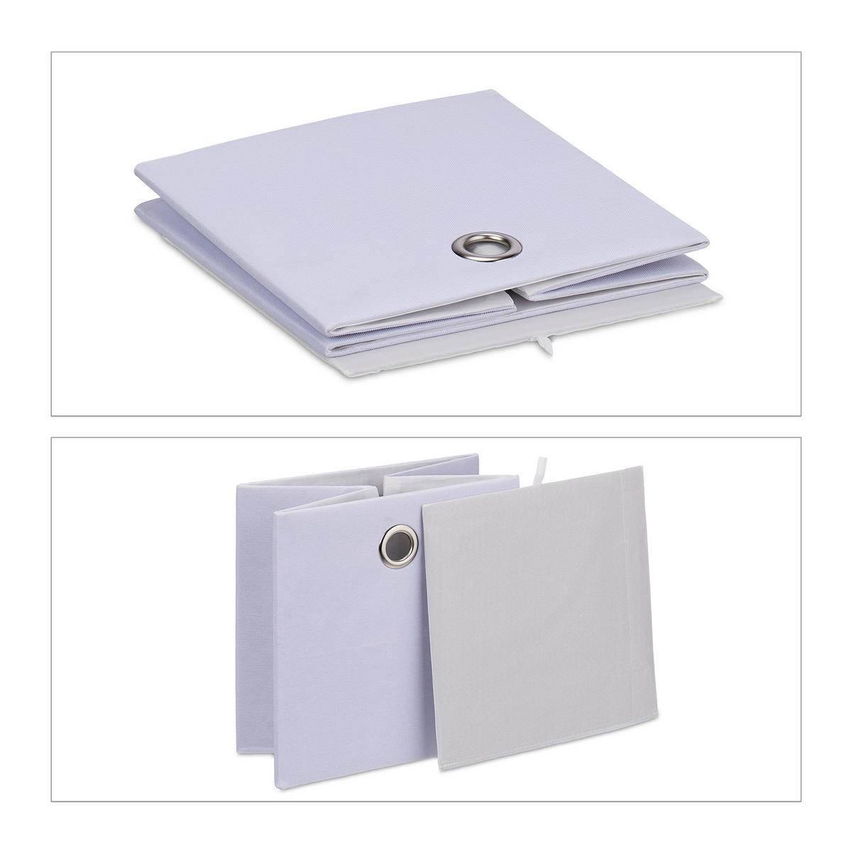 2XAUFBEWAHRUNGSBOX - Weiß, Papier/Textil (30.5/30.5/30cm) - Relaxdays