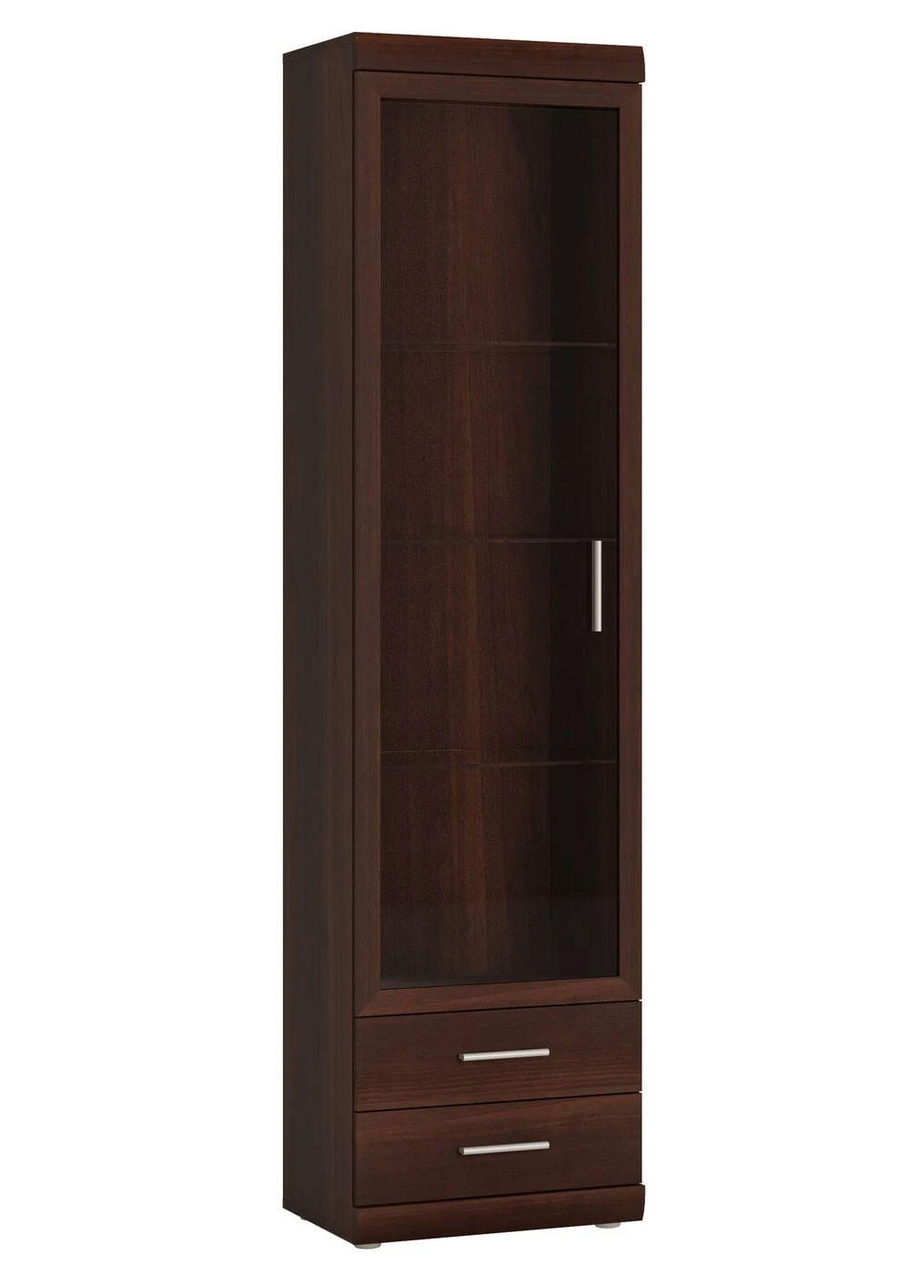 STANDVITRINE Imperial Nussbaum Imperial 50 / 37,5 / 195 cm - Nussbaumfarben/Braun, Holz/Holzwerkstoff (50/195/37cm) - Feldmann-Wohnen