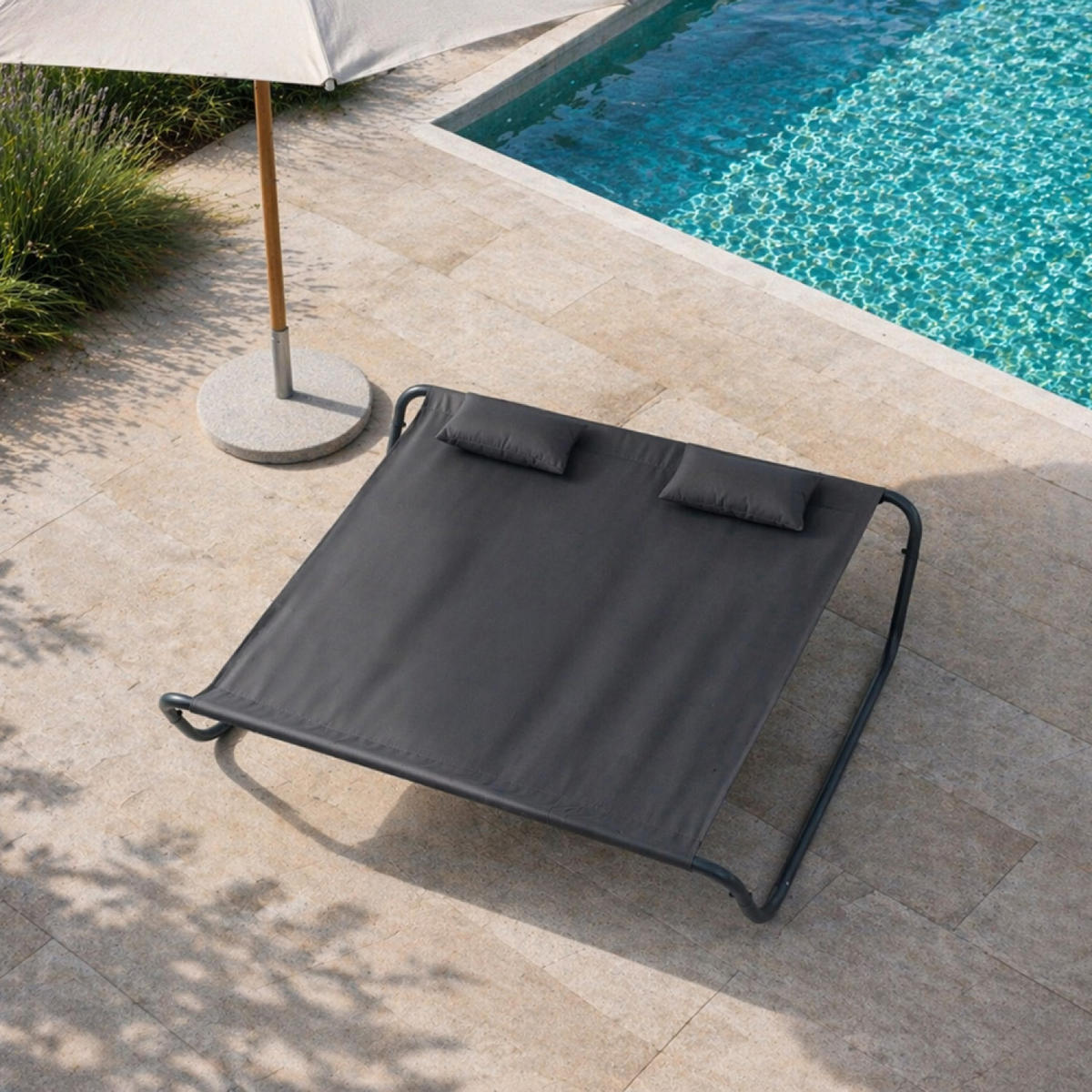LIEGESTUHL Coachella Grau - Grau, Metall (173/42/196cm) - Concept Usine