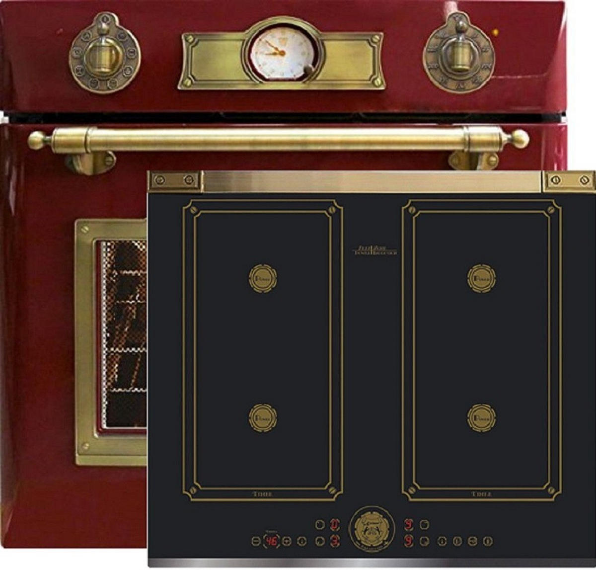 ELEKTRO Einbau Backofen 60 cm EH 6355 RotEm+KCT 6745 AD Induktionskochfeld 60 cm - Rot, Metall (59.4/59.4/57.5cm) - Kaiser Küchengeräte