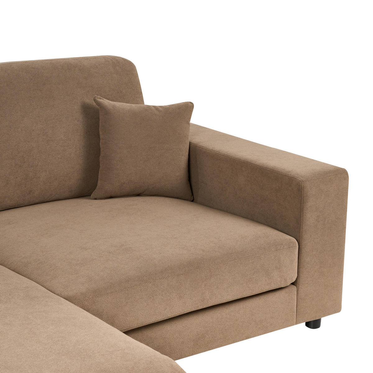 ROHOVÁ POHOVKA 3-místná Látka Hnědá pravostranná Lofoten - hnědá, textil (250/185cm) - Beliani