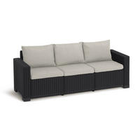 GARTENSOFA California anthrazit mit Kissen in Sand - Anthrazit, Textil (68/71.5/199cm) - Allibert
