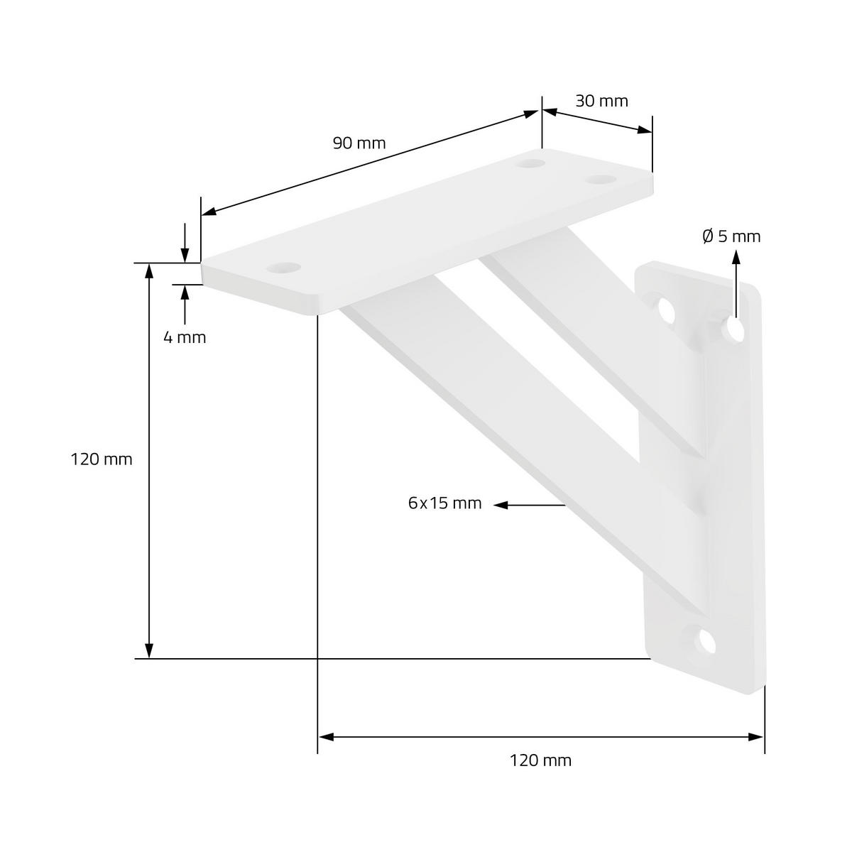 REGALTRÄGER 2er Set - Weiß, Metall (12/3/12cm) - ML-DESIGN