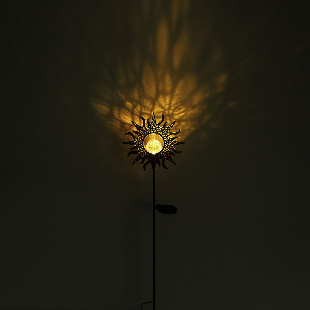 LED AUSSENLEUCHTE Solar Steckleuchte Braun Rostoptik 2er Set - Braun, Glas (81.5/24.2/120cm) - Globo Lighting