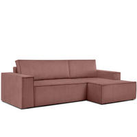 ECKSCHLAFSOFA-RECHTS NAPI in Pet Friendly Cord-Stoff, rosa - Pink/Schwarz, Textil (262/148cm) - KONSIMO®