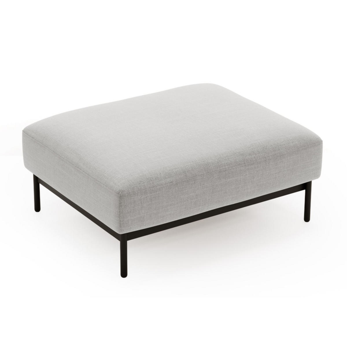 POLSTERHOCKER Solianero Hellgrau 100 x 87 cm - Hellgrau, Textil/Metall (100/42/87cm) - Selsey
