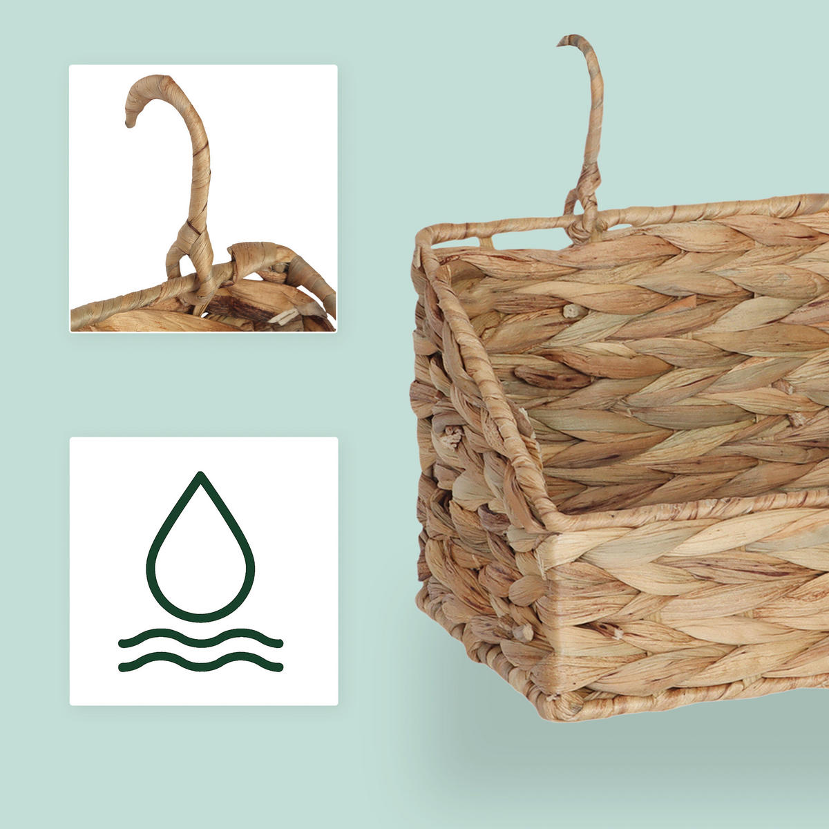 AUFBEWAHRUNGSKORB - Hellbraun, Textil/Metall (16/42/14cm) - Relaxdays