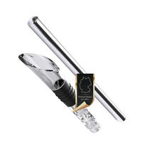 WEINKÜHLER Flaschenkühler Stab mit Ausgießer - Silberfarben, Metall (8.5/3.8cm) - Intirilife