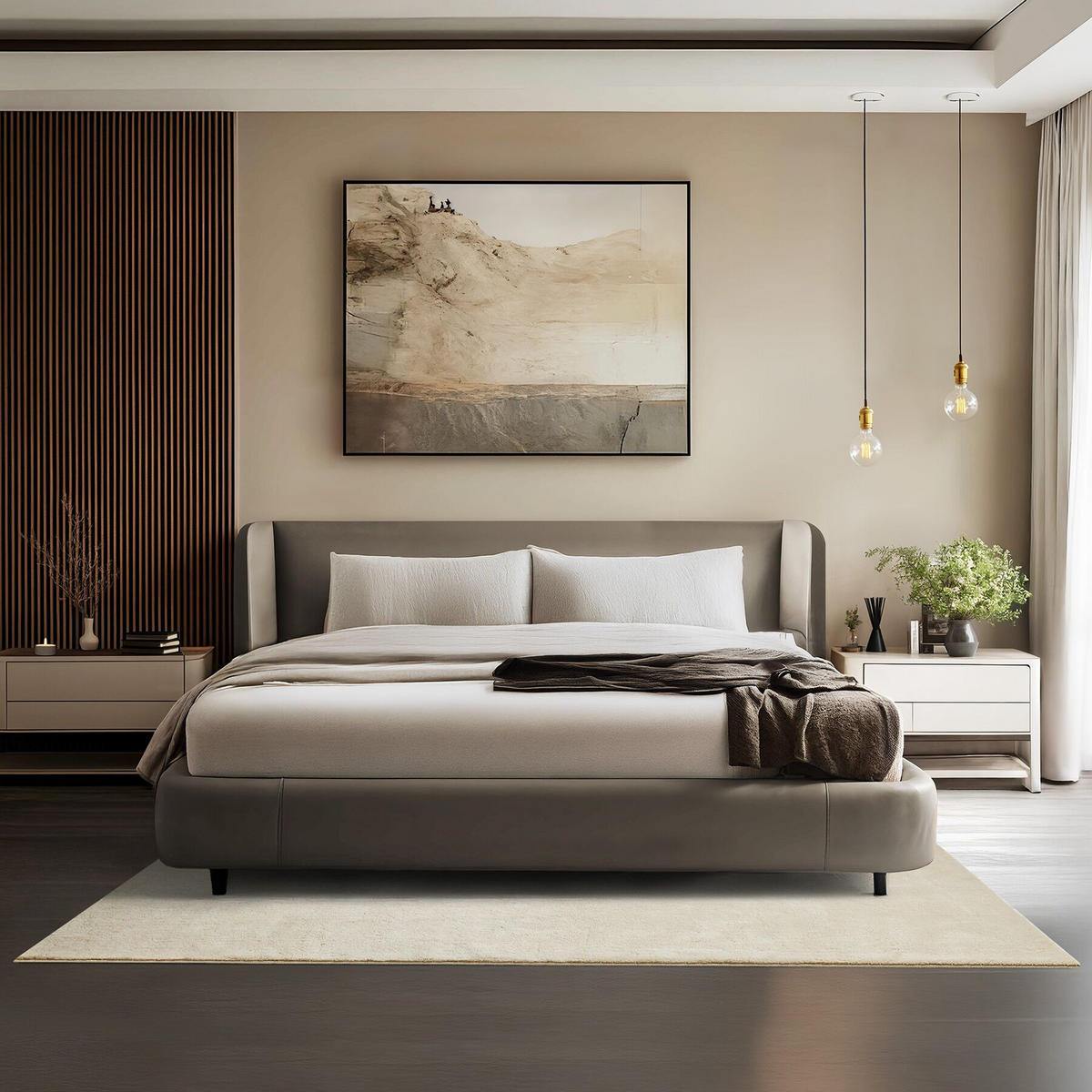 KURZFLORTEPPICH Soft Zone,rutschfeste Unterseite,beige - Beige, Kunststoff (200/140cm) - tectake