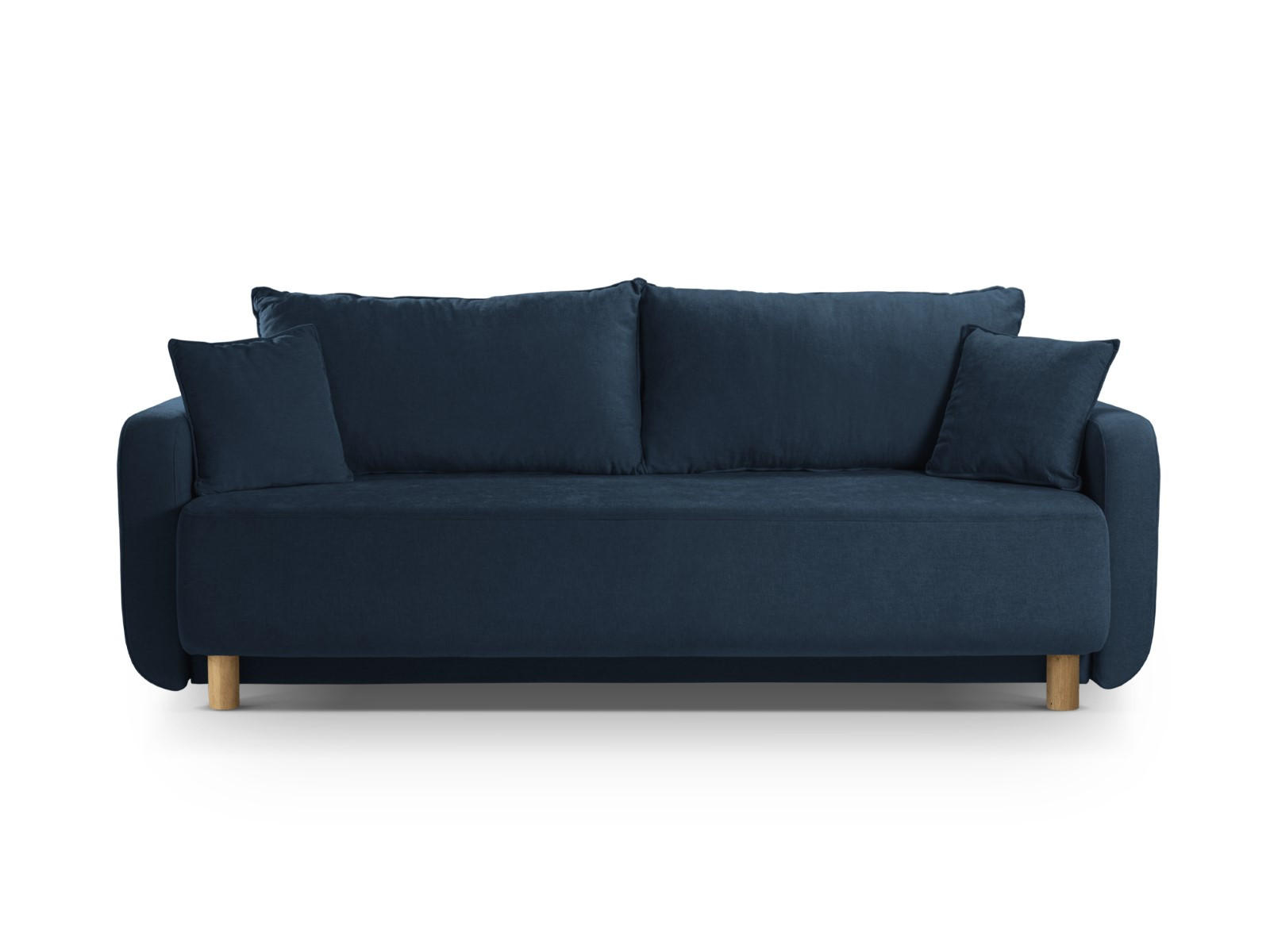 SOFA ausklappbar mit Bettkasten Elen aus strukturiertem Stoff marineblau 3 Sitzplätze - Blau, Textil (231/86/106cm) - Micadoni