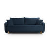 SOFA ausklappbar mit Bettkasten Elen aus strukturiertem Stoff marineblau 3 Sitzplätze - Blau, Textil (231/86/106cm) - Micadoni