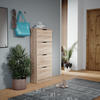SCHUHKIPPER Luca Sonoma 59 x 137 cm mit 4 Klappschubladen - Sonoma Eiche, Holzwerkstoff (59/137/22cm) - Vicco