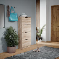 SCHUHKIPPER Luca Sonoma 59 x 137 cm mit 4 Klappschubladen - Sonoma Eiche, Holzwerkstoff (59/137/22cm) - Vicco