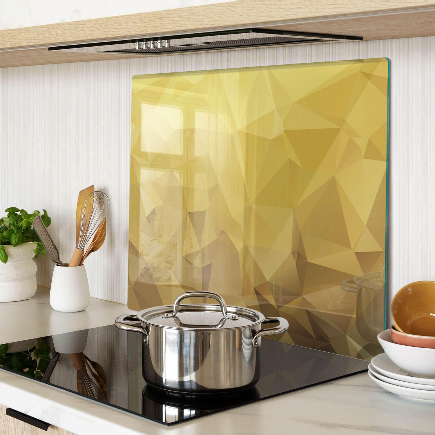 GLASPLATTE 60x52 cm Abstrakt - Gelb, Glas (60/0.4/52cm) - TULUP