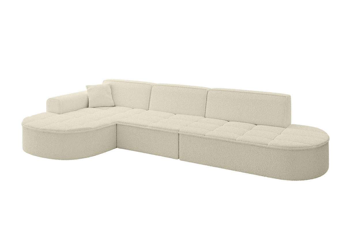 ECKSOFA Ottomane Links TARO-L2 - 328x171x79,5 cm Beige - Beige, Holzwerkstoff/Textil (328/171cm) - ALTDECOR