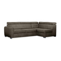 ECKSOFA Covo Braun, Gestepptes Ecksofa, rechte seite - Braun, Holzwerkstoff (253/156cm) - Bettso