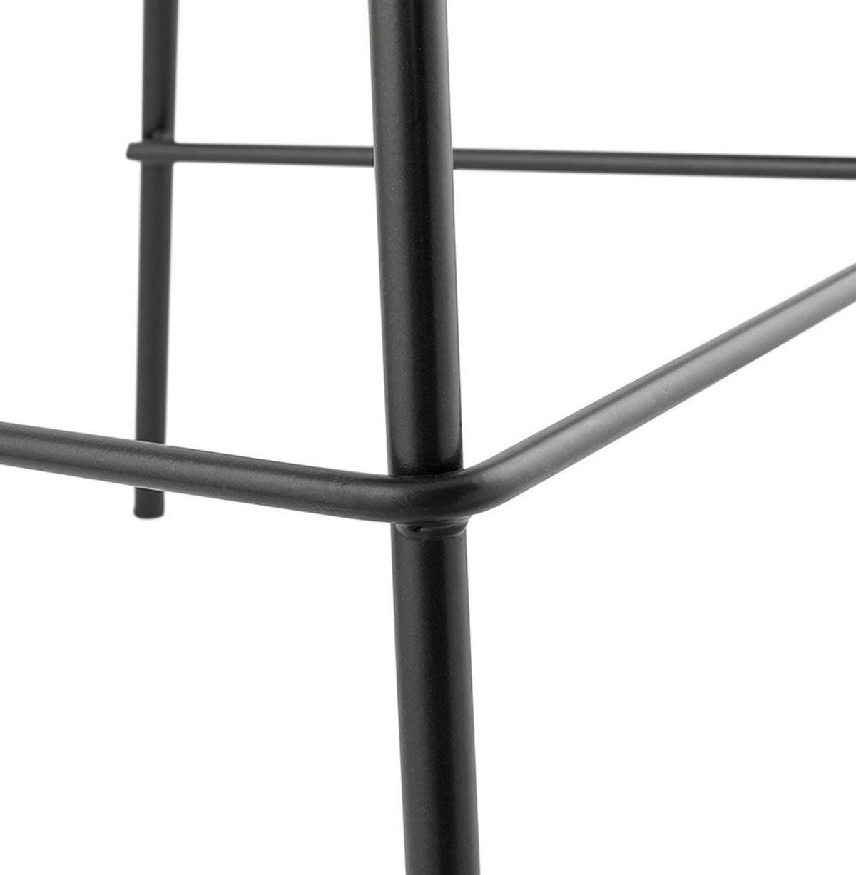 BARHOCKER Kunstleder Metallgestell Sitzhöhe 65cm Rückenlehne RENIXA MINI, Schwarz 42x41,5x86,5 cm - Schwarz, Kunststoff/Textil (42/87/42cm) - KADIMA DESIGN