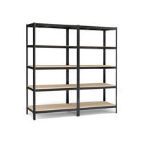 SCHWERLASTREGAL Bangkok 2er-Set - Schwarz, Metall (120/200/60cm) - Hansiro