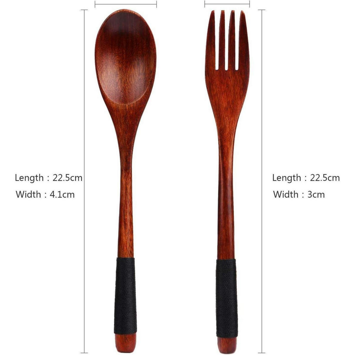 BESTECKSET Holz 6-teilig - Braun, Holz