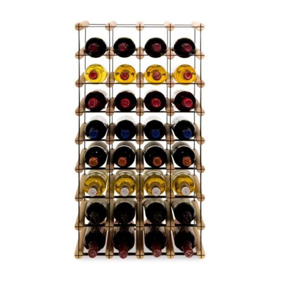 WEINREGAL Vinotega Mod Metal 82,5x42,5x24,5 cm 4x8 Flaschen Massives Kiefernholz Natur - Naturfarben, Holz (42.5/82.5/24.5cm) - PROREGAL