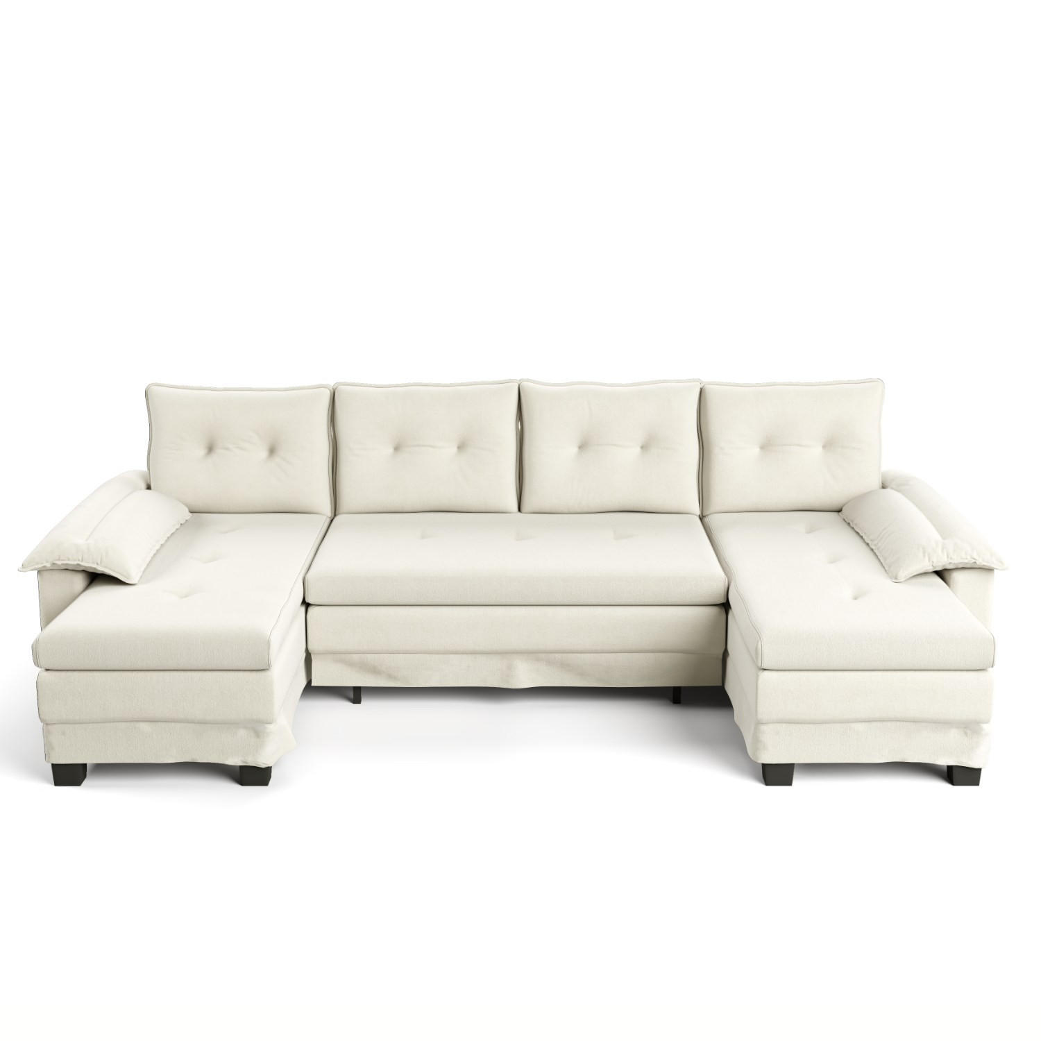 Modfu Eckschlafsofa Beige 278x127 cm