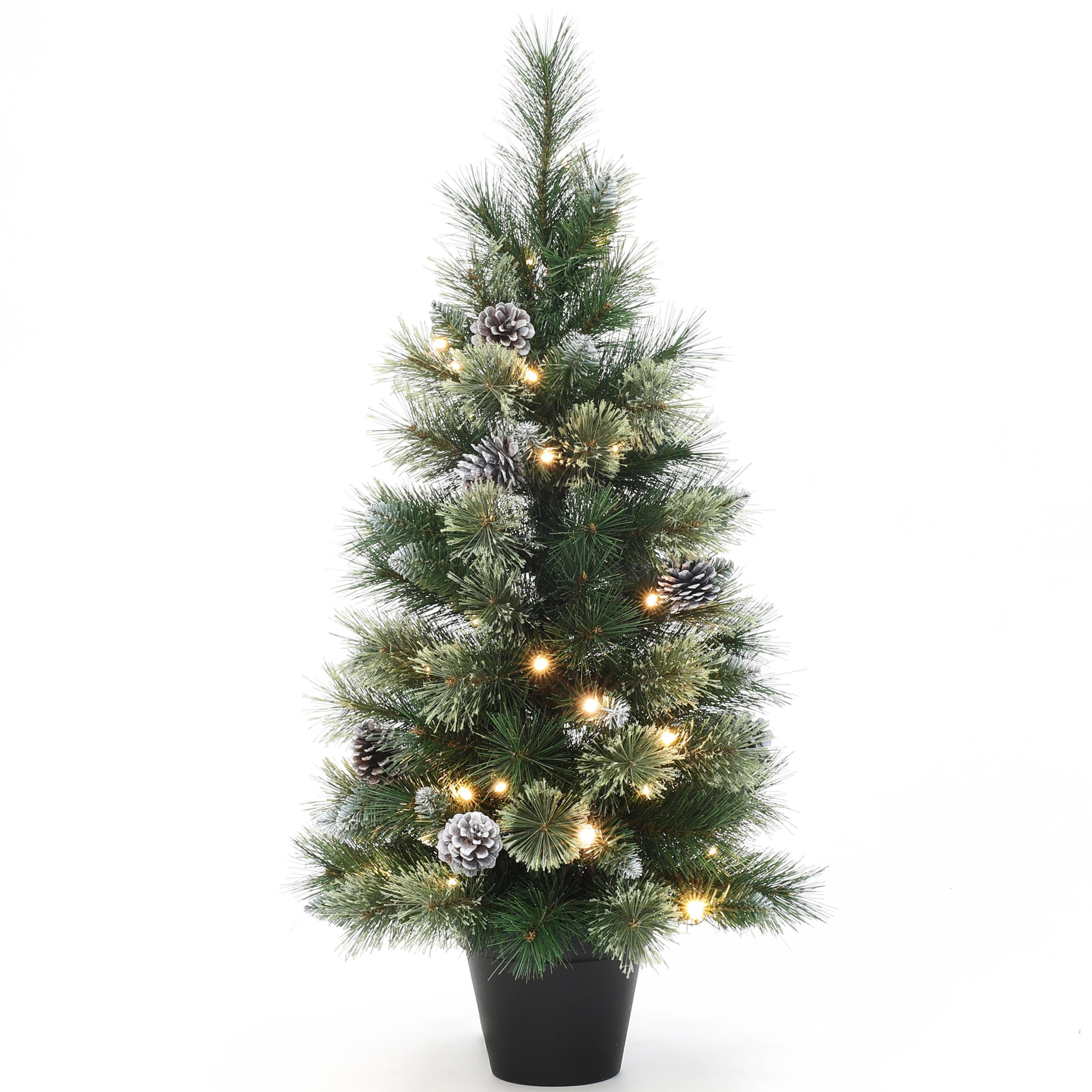 KÜNSTLICHER Weihnachtsbaum mit Beleuchtung und Timer, 90 cm - Grün, Kunststoff (90cm) - Hometopia