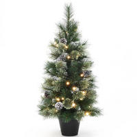 KÜNSTLICHER Weihnachtsbaum mit Beleuchtung und Timer, 90 cm - Grün, Kunststoff (90cm) - Hometopia