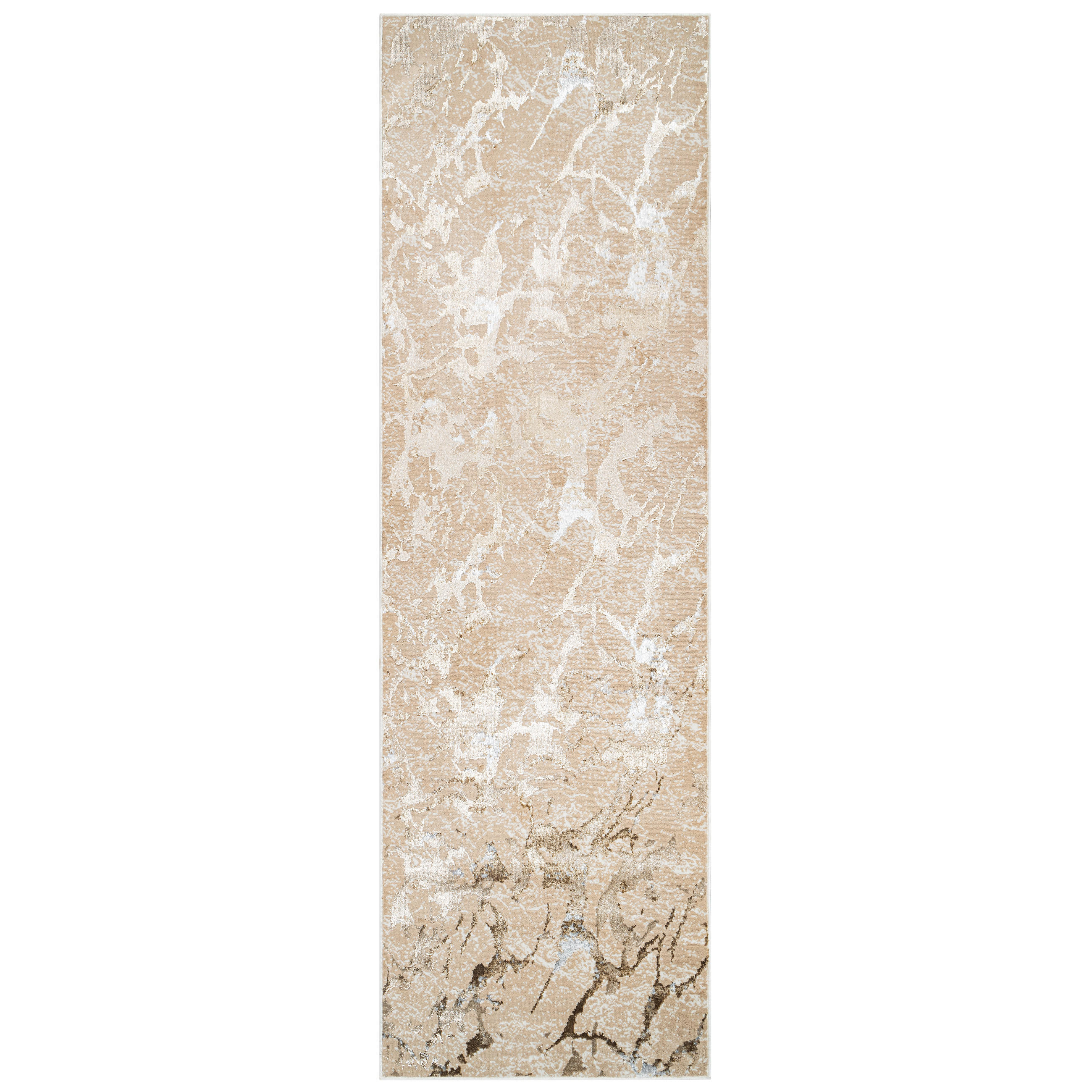 TEPPICHLÄUFER CRYSTAL beige abstrakt 120/300 cm - Beige, Textil (120/300cm) - Tapiso